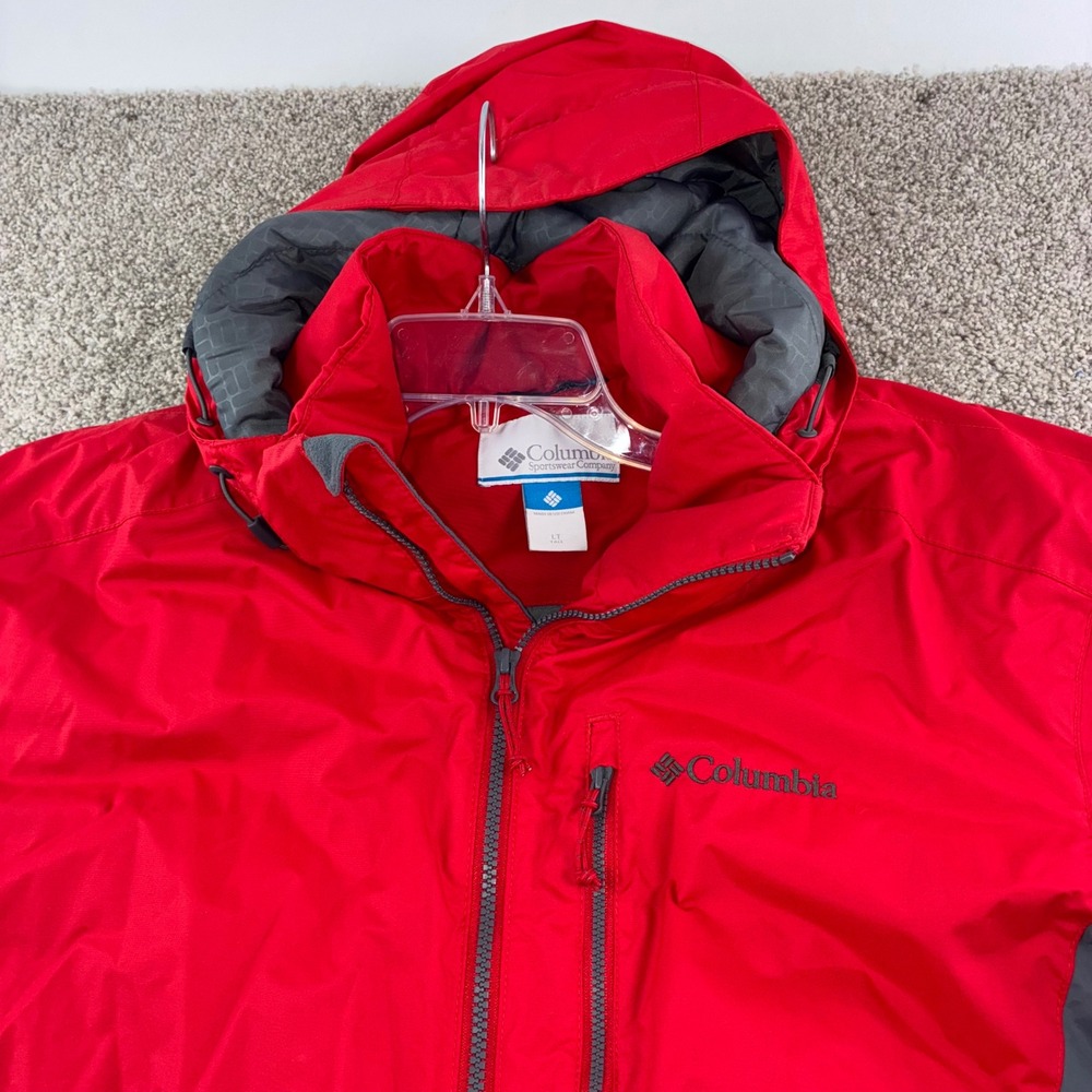 Columbia Snow Shooter Hooded Mens LTl Red Waterproof Hooded Rain Jacket Coat